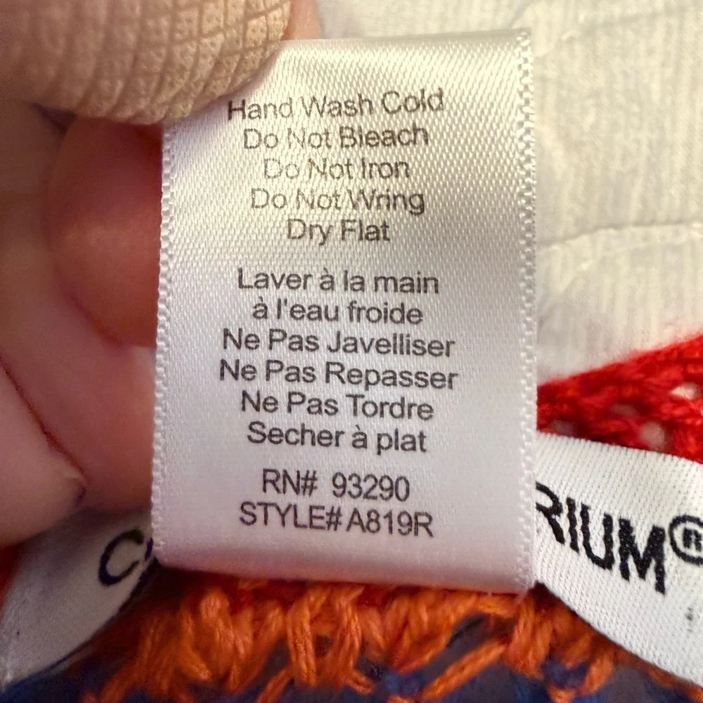 Cotton Emporium Crocheted Square Buttoned Red and Blue Tank Top XL Never Worn - Picture 8 of 8